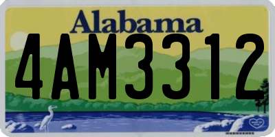 AL license plate 4AM3312