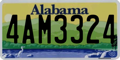 AL license plate 4AM3324