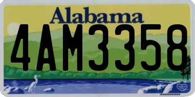 AL license plate 4AM3358