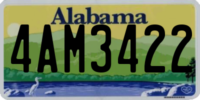 AL license plate 4AM3422