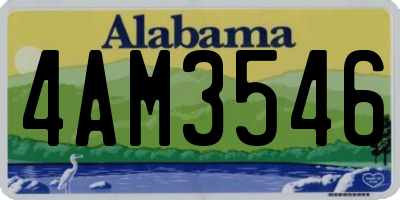 AL license plate 4AM3546