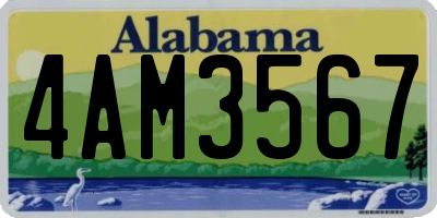 AL license plate 4AM3567