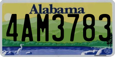 AL license plate 4AM3783