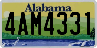 AL license plate 4AM4331