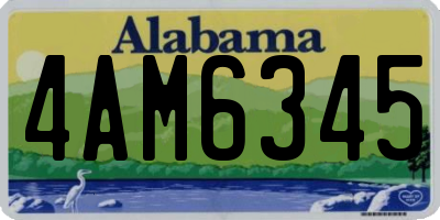 AL license plate 4AM6345