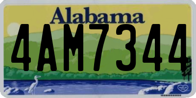 AL license plate 4AM7344