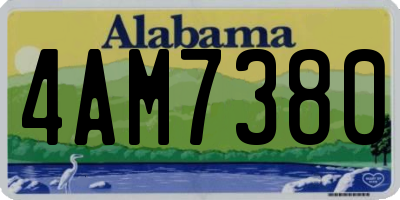 AL license plate 4AM7380