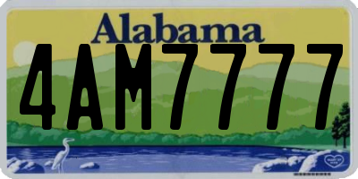 AL license plate 4AM7777