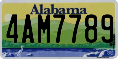 AL license plate 4AM7789