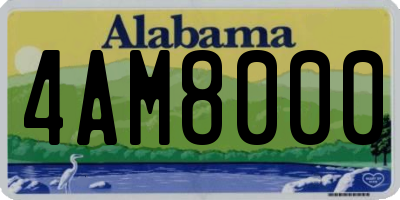 AL license plate 4AM8000