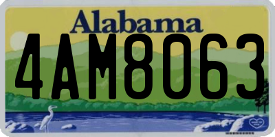 AL license plate 4AM8063