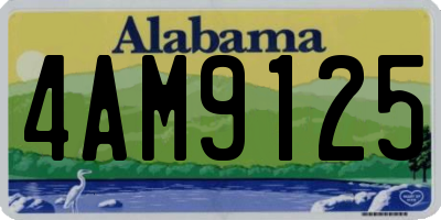AL license plate 4AM9125
