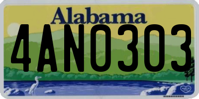 AL license plate 4AN0303
