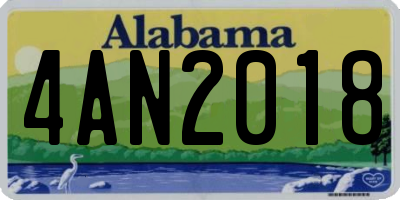 AL license plate 4AN2018