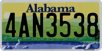 AL license plate 4AN3538
