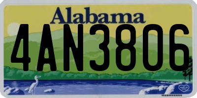 AL license plate 4AN3806