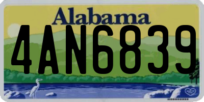 AL license plate 4AN6839