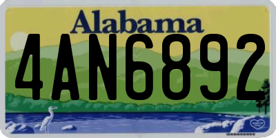 AL license plate 4AN6892