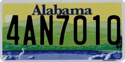 AL license plate 4AN7010