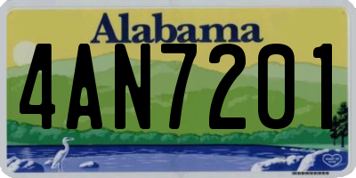AL license plate 4AN7201