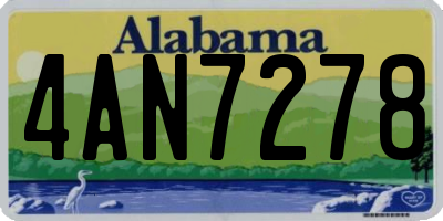 AL license plate 4AN7278