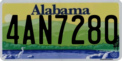 AL license plate 4AN7280