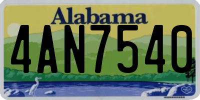 AL license plate 4AN7540