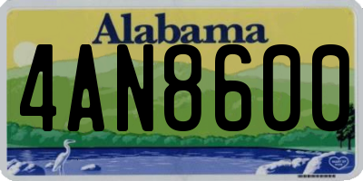 AL license plate 4AN8600