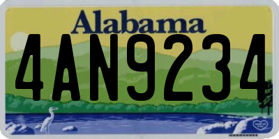 AL license plate 4AN9234
