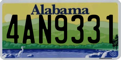 AL license plate 4AN9331