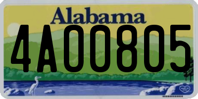 AL license plate 4AO0805