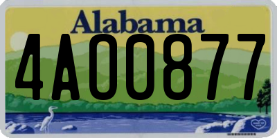 AL license plate 4AO0877