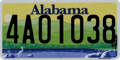 AL license plate 4AO1038