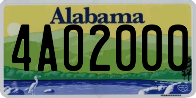 AL license plate 4AO2000