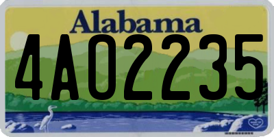AL license plate 4AO2235