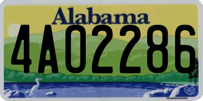 AL license plate 4AO2286