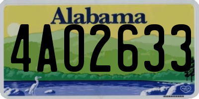 AL license plate 4AO2633