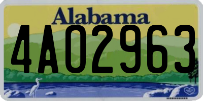 AL license plate 4AO2963