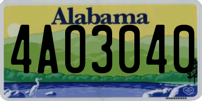 AL license plate 4AO3040