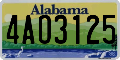 AL license plate 4AO3125