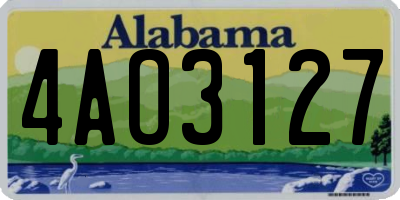 AL license plate 4AO3127