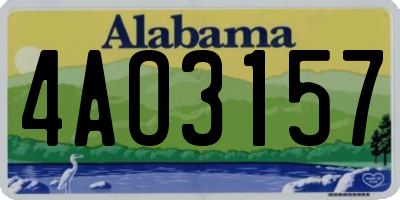 AL license plate 4AO3157
