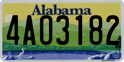 AL license plate 4AO3182