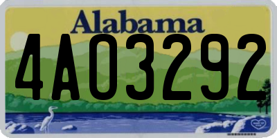 AL license plate 4AO3292