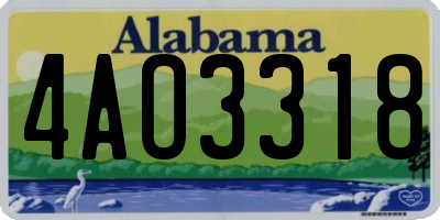 AL license plate 4AO3318