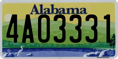 AL license plate 4AO3331