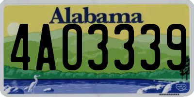 AL license plate 4AO3339