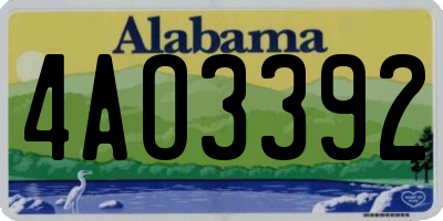 AL license plate 4AO3392