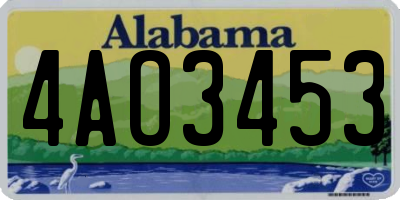 AL license plate 4AO3453