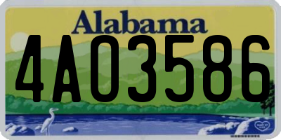 AL license plate 4AO3586